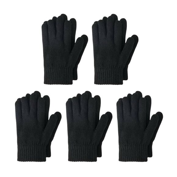 NEW Cat & Jack Toddler 5pk Black Gloves One Size Fits Most - Picture 1 of 5